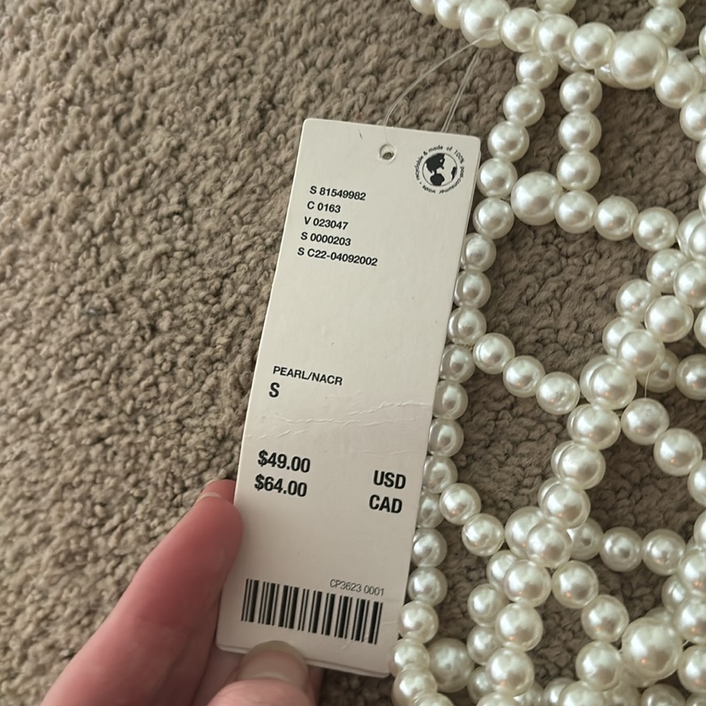 Urban Outfitters White Pearl Crop Top - Picture 3 of 5